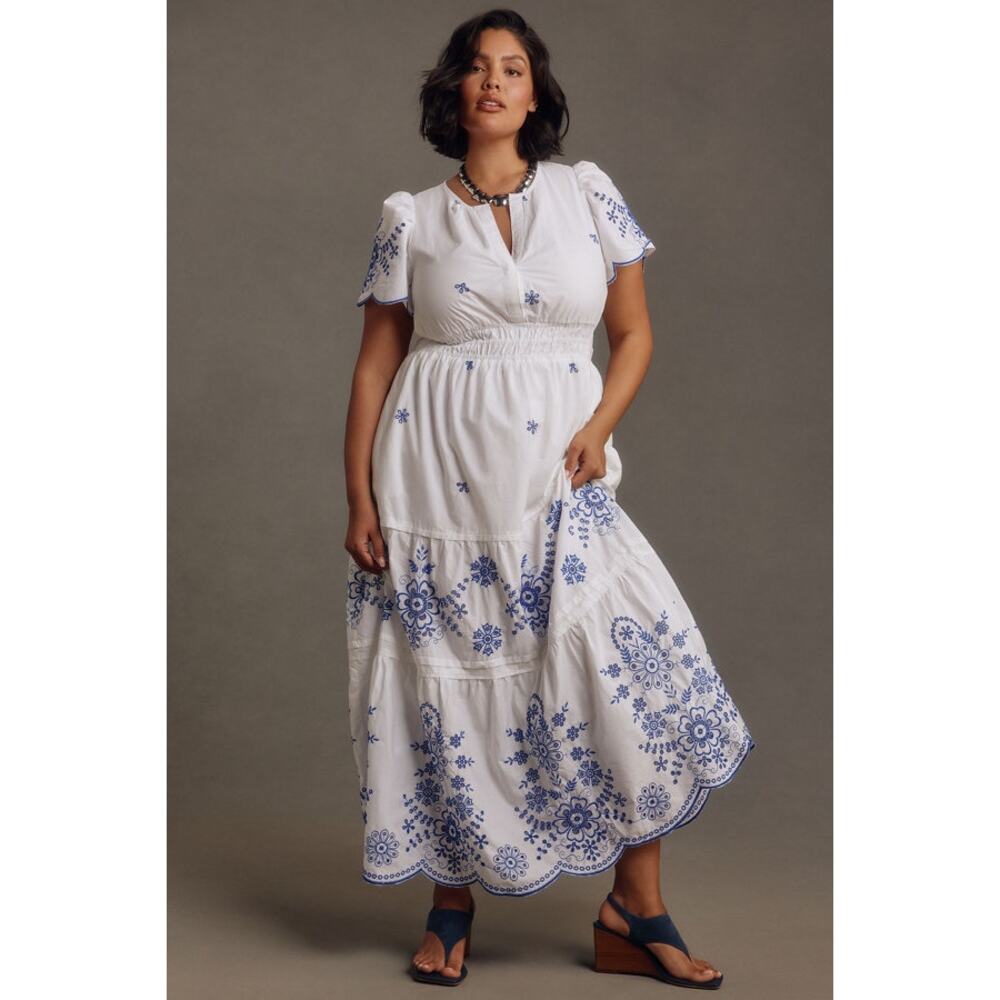 Anthropologie The Somerset Maxi Dress: Eyelet Edition Plus 1X